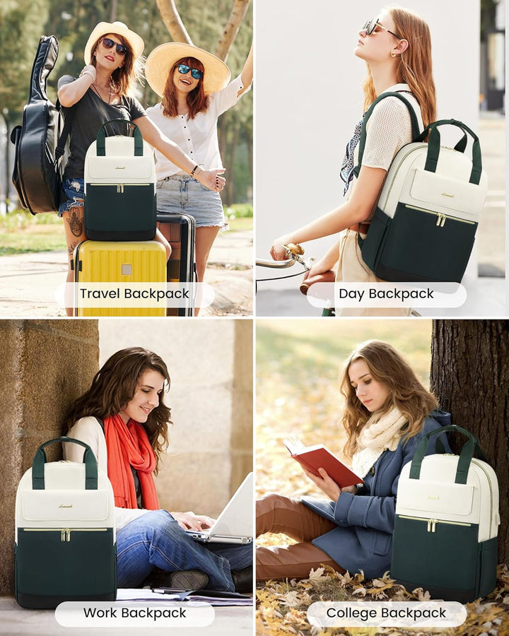 LOVEVOOK Rucksack Damen, Schulrucksack Teenager Mädchen 15,6 Zoll mit Laptopfach, Wasserdicht Schult