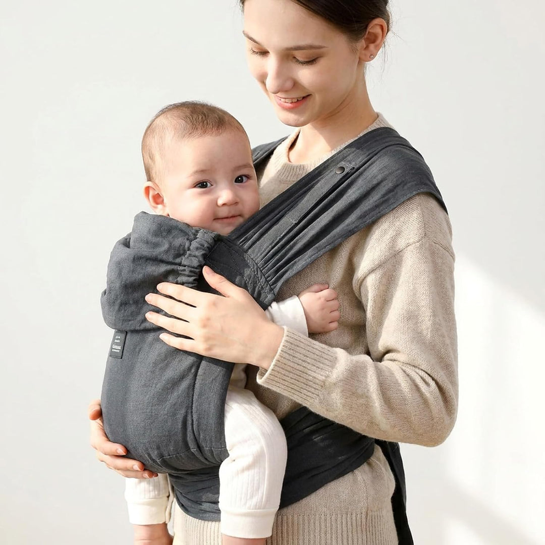 Bebamour Babytrage für Neugeborene, verstellbar, Einheitsgrösse, einfach anzulegen,Green, Green