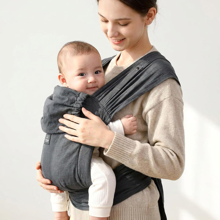 Bebamour Babytrage für Neugeborene, verstellbar, Einheitsgrösse, einfach anzulegen,Green, Green