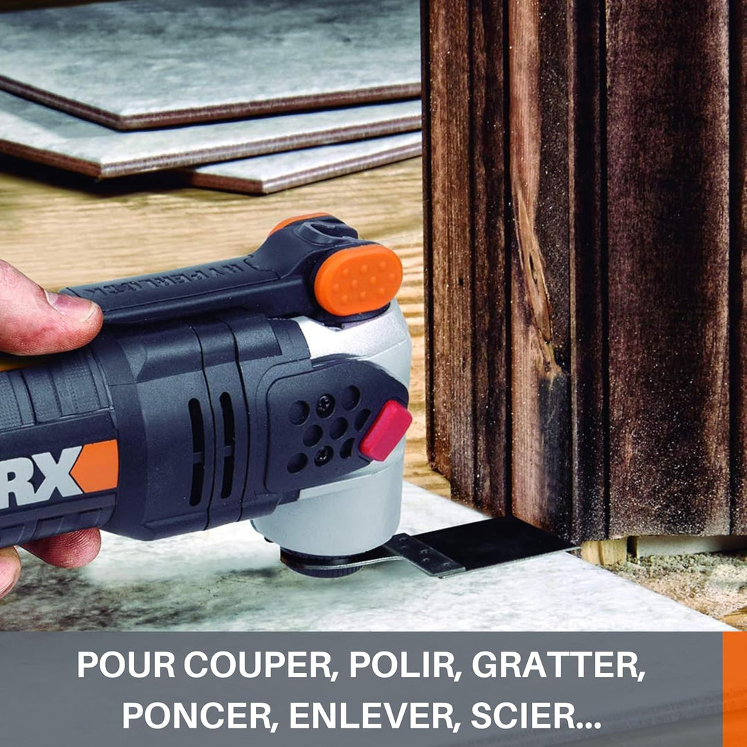 WORX WX681 sonicrafter F50 multifunktionswerkzeug 450w – zum schneiden, polieren, schleifen uvm. – m