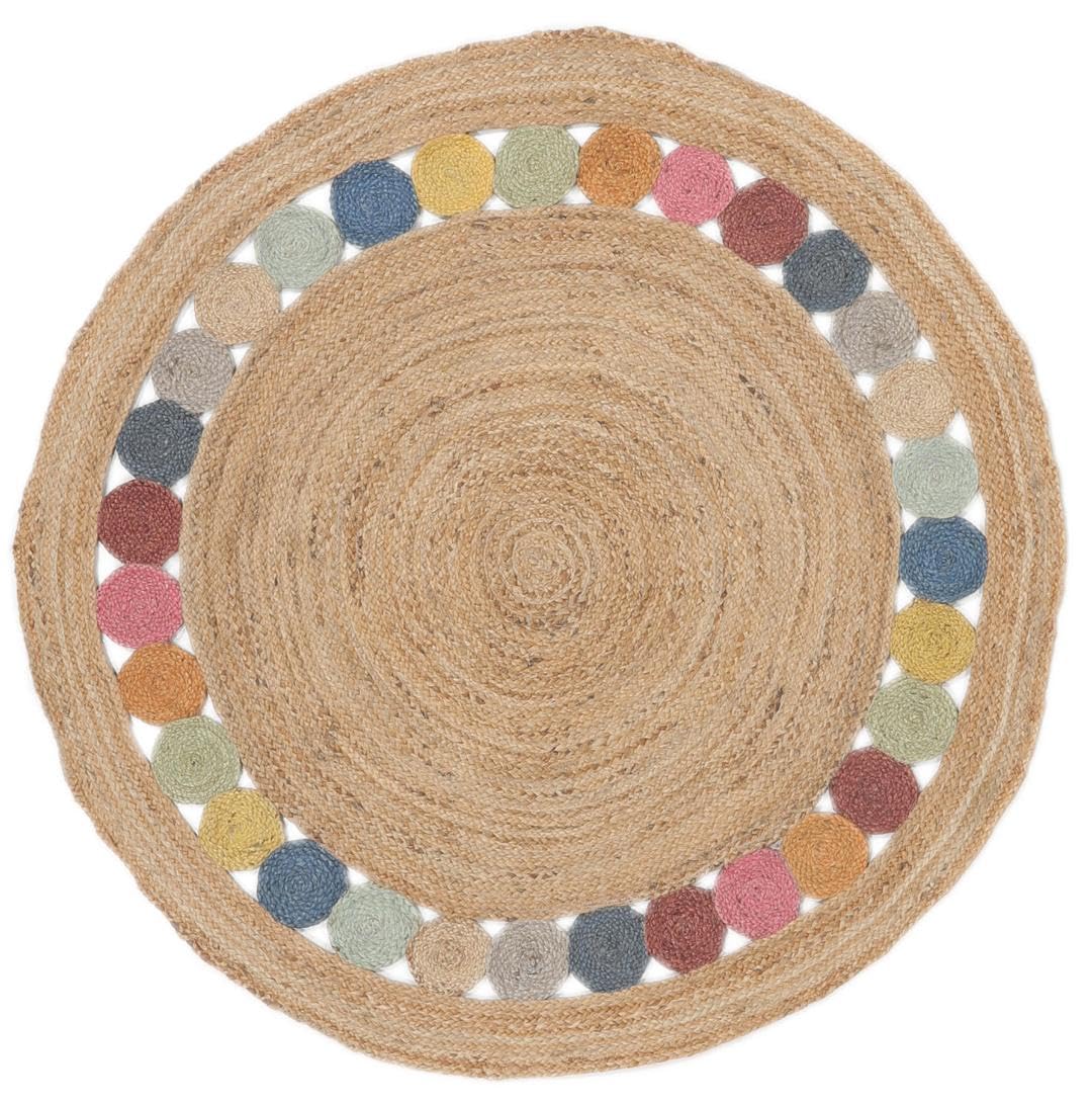 RugVista, Dottie Jute, In & Outdoor Teppich, Hochflor Teppich, Ø 150 cm, Rund, Modern, Jute, Flur, C