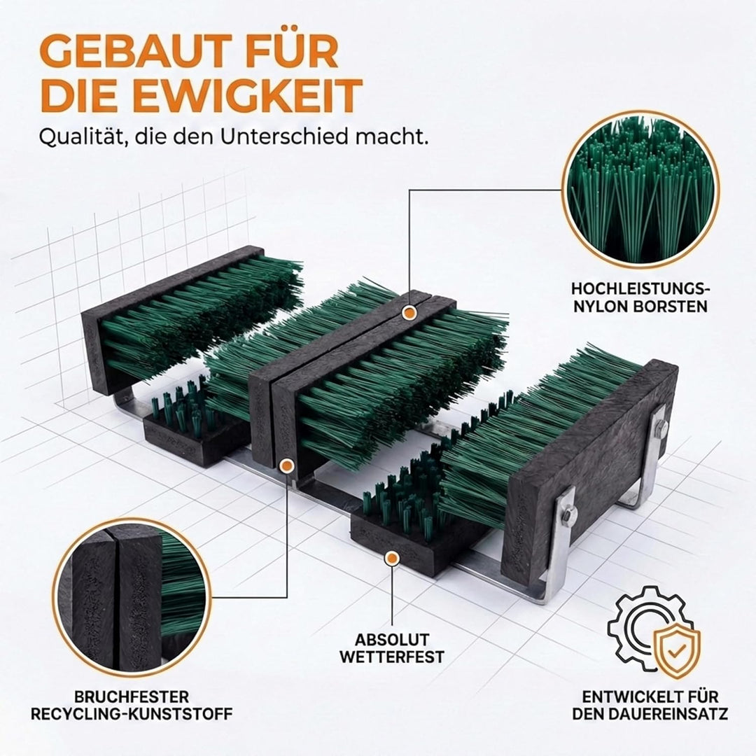 Borstelshop Schuhabstreifer mit Halterung - Fussabtreter Aussenbereich - Fussabtreter Aussen - Schuh