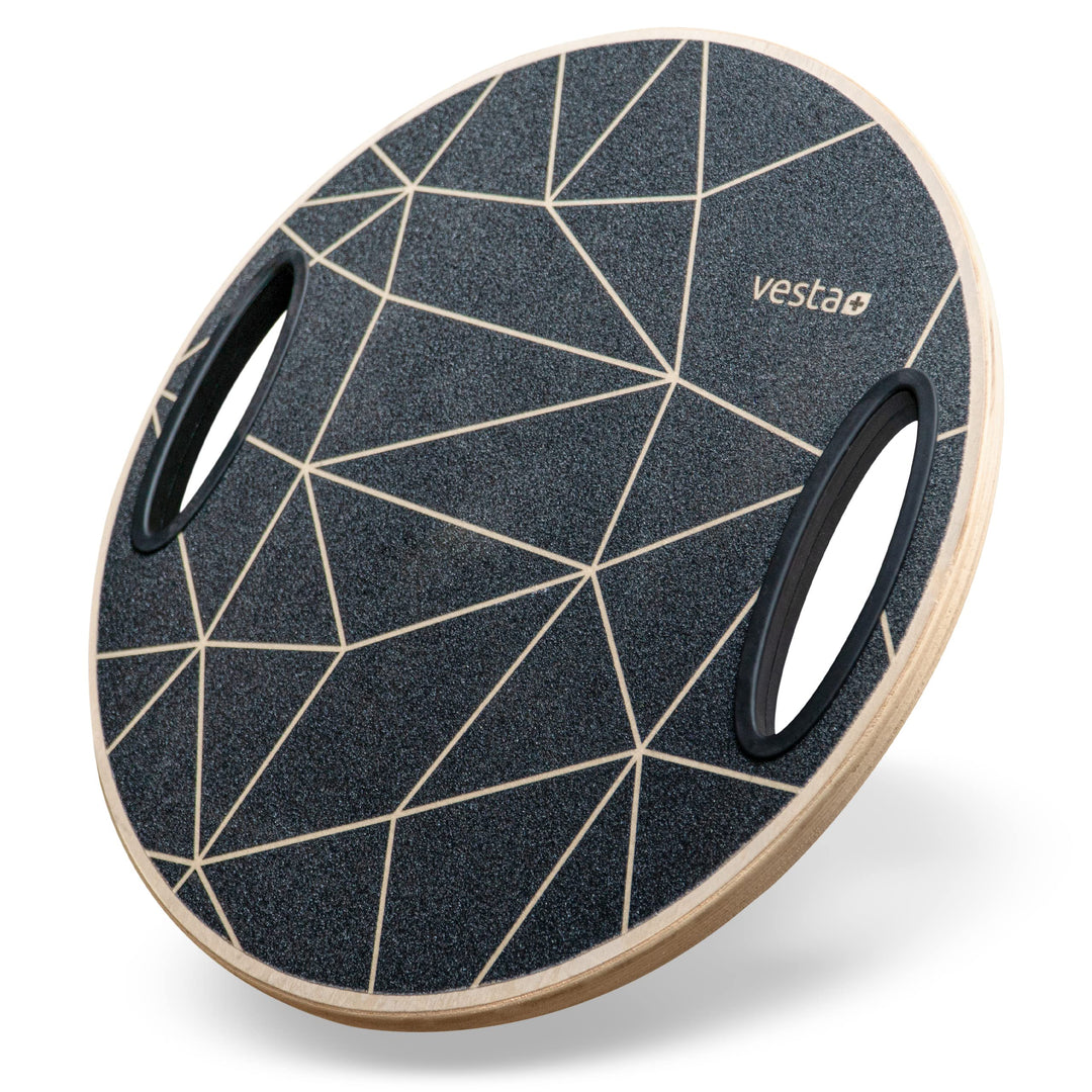 Vesta+ Balance Board Holz + Fitness App, Balanceboard aus nachhaltigem Eichenholz - Der Balance Boar