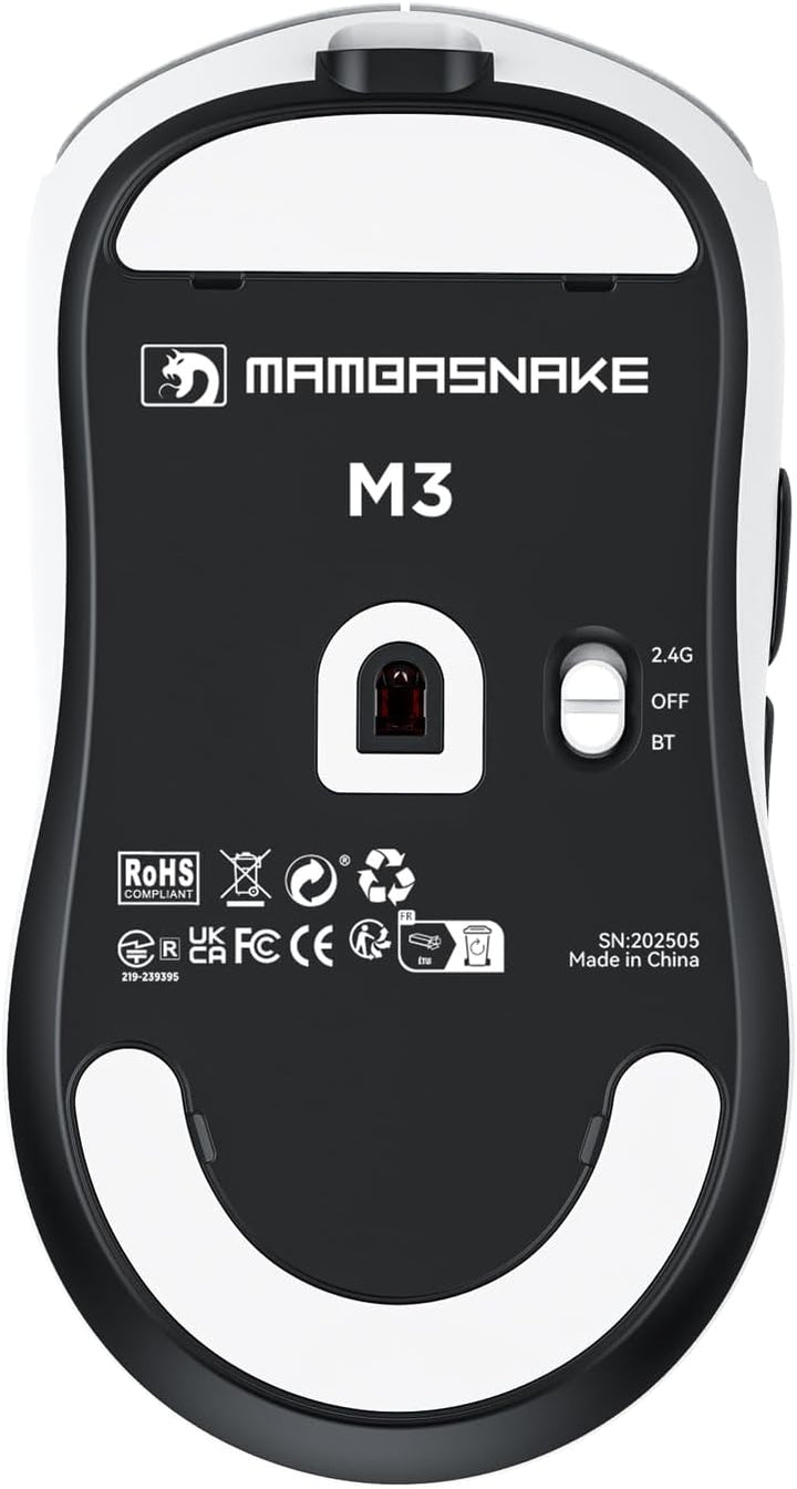 MAMBASNAKE M3 39g Superlight Mouse, PixArt PAW3395PRO Gaming Sensor, BT/2.4G Wireless/Wired Gaming M