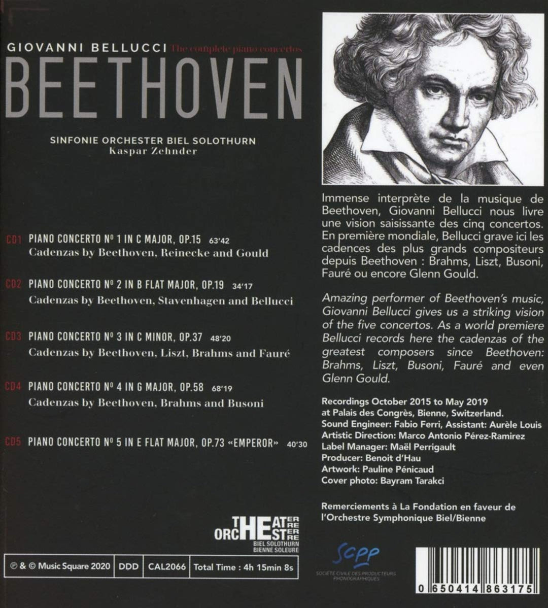 Die Fünf Klavierkonzerte mit Kadenzen, Audio-CD