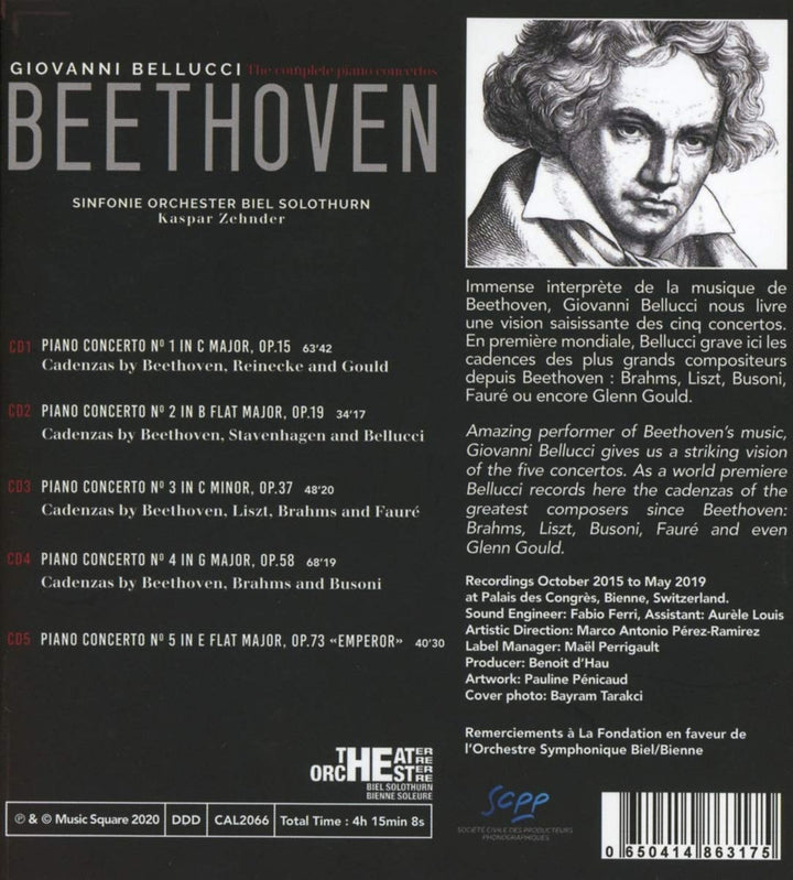 Die Fünf Klavierkonzerte mit Kadenzen, Audio-CD