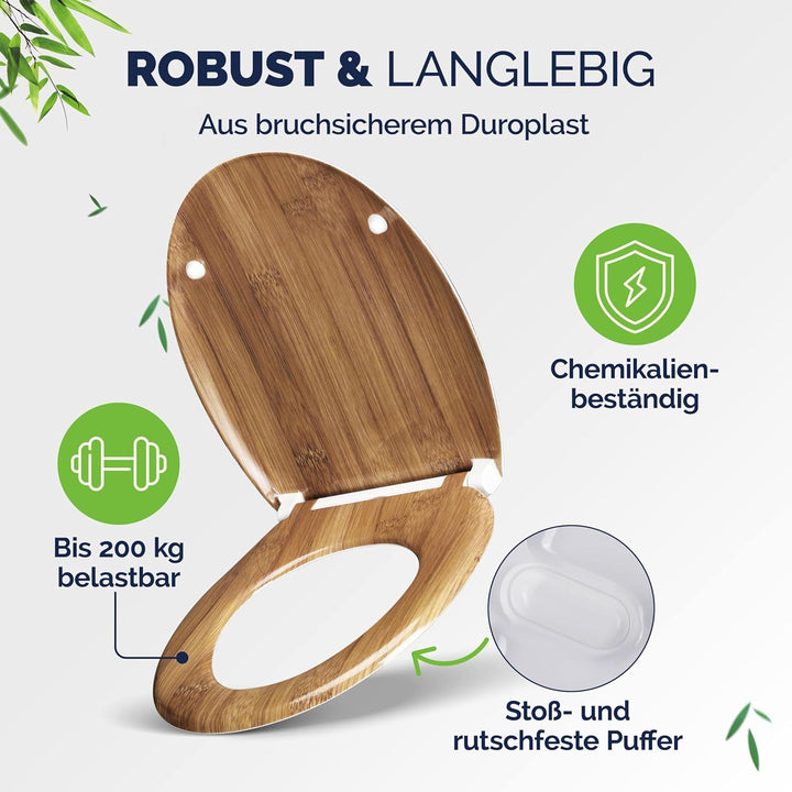 Casaria® WC Sitz Duroplast Absenkautomatik Schnellbefestigung Bad Toilettendeckel Klobrille antibakt