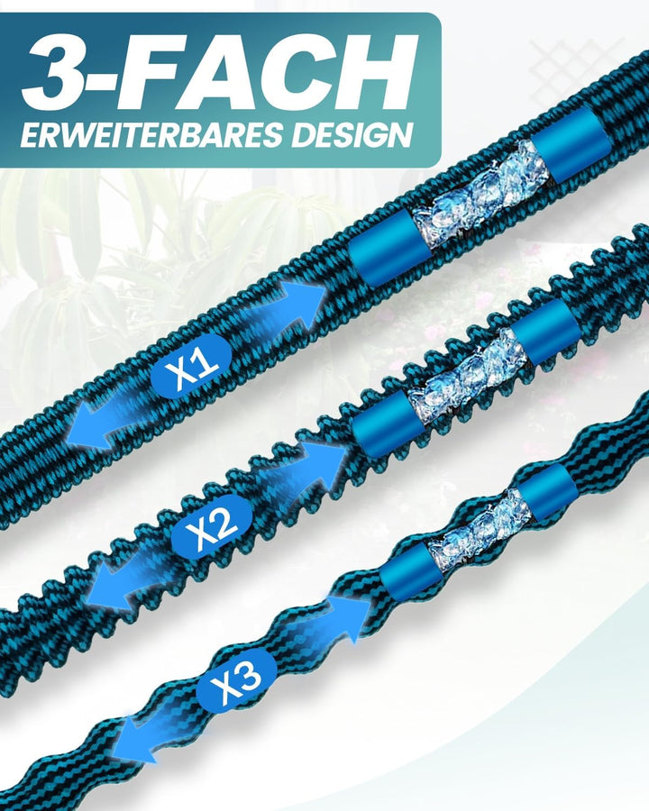 Flexibler Gartenschlauch 15M/50FT, Wasserschlauch 3/4 zoll und 1/2 zoll mit 10-Funktions-Düse, dehnb