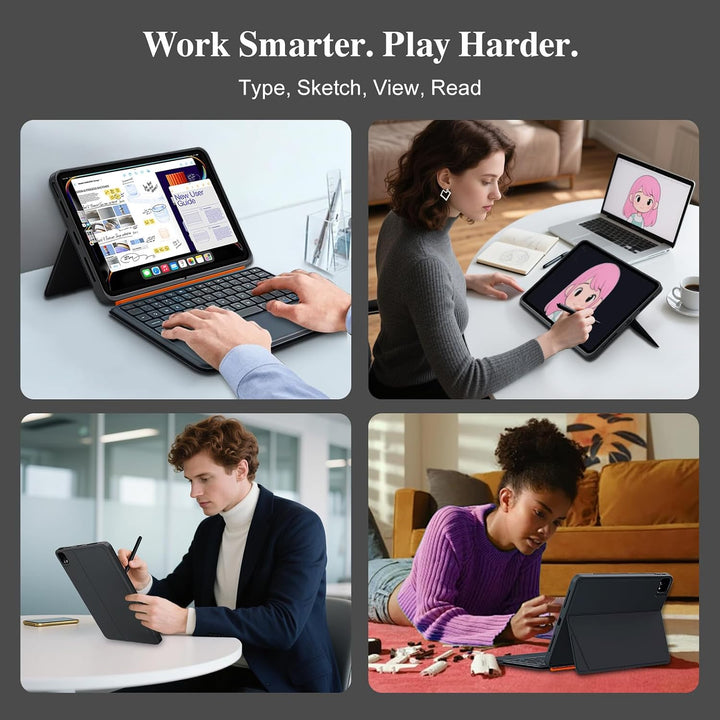 Tastatur Hülle für iPad Pro 13 Zoll (M5 2025/M4 2024), Magnetisch Abnehmbares Beleuchtetes Keyboard,