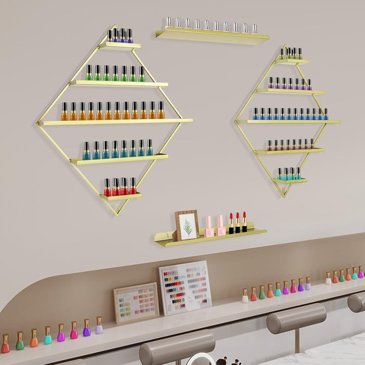 5 Ebenen Rhombus Nagellack Organizer Regal Display, Nagellack Regal, Wandregal Nagellackständer, Met
