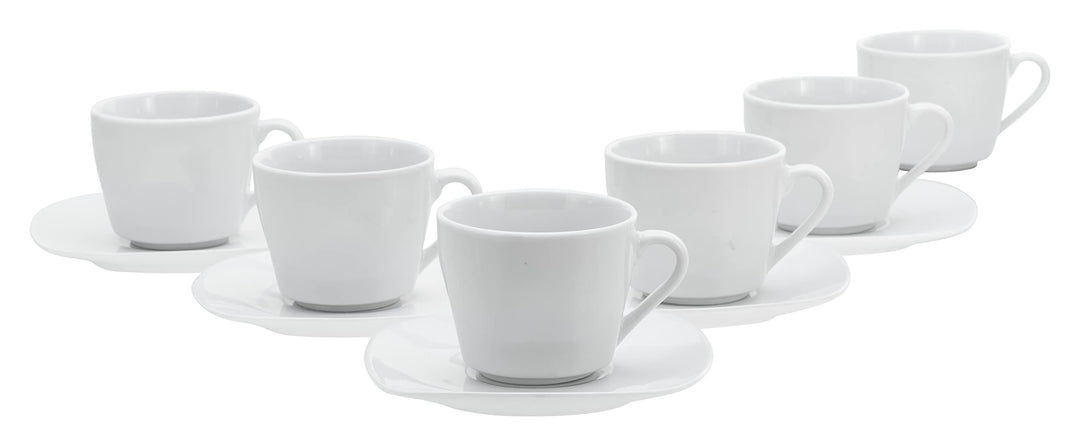 CreaTable, 11518, Serie Square Weiss, Kaffeetassen Set 20 cl, 12 teilig