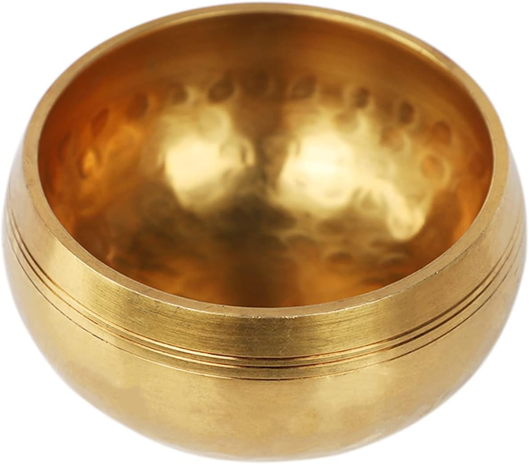 Klangschale Set mit Lederklöppel Klangtherapie Nepal Handgefertigt Klangschale Tibetisch Singing Bow