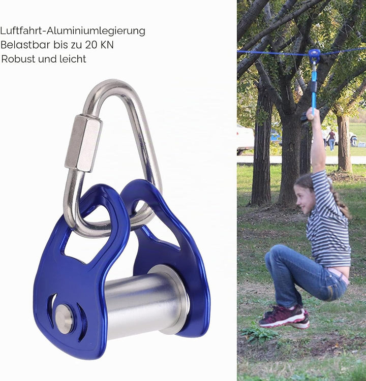 VGEBY Outdoor Sport Pulley, Slider Zipline Pulley aus Aluminiumlegierung für das Training von Hinder