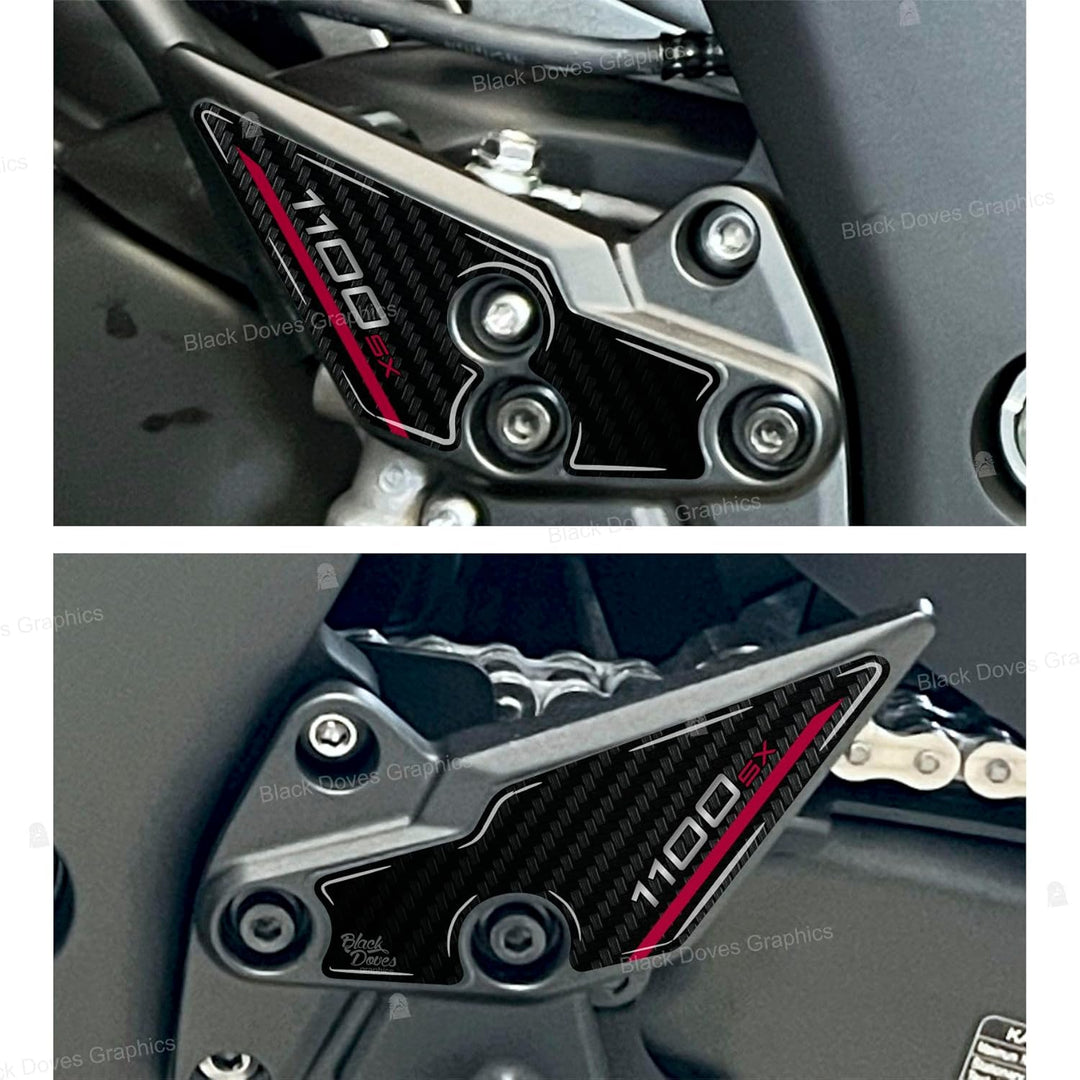 Harzbeschichtete 3D-Aufkleber kompatibel mit Kawasaki Ninja 1100 SX 2025 Metallic Matte Graphenestee