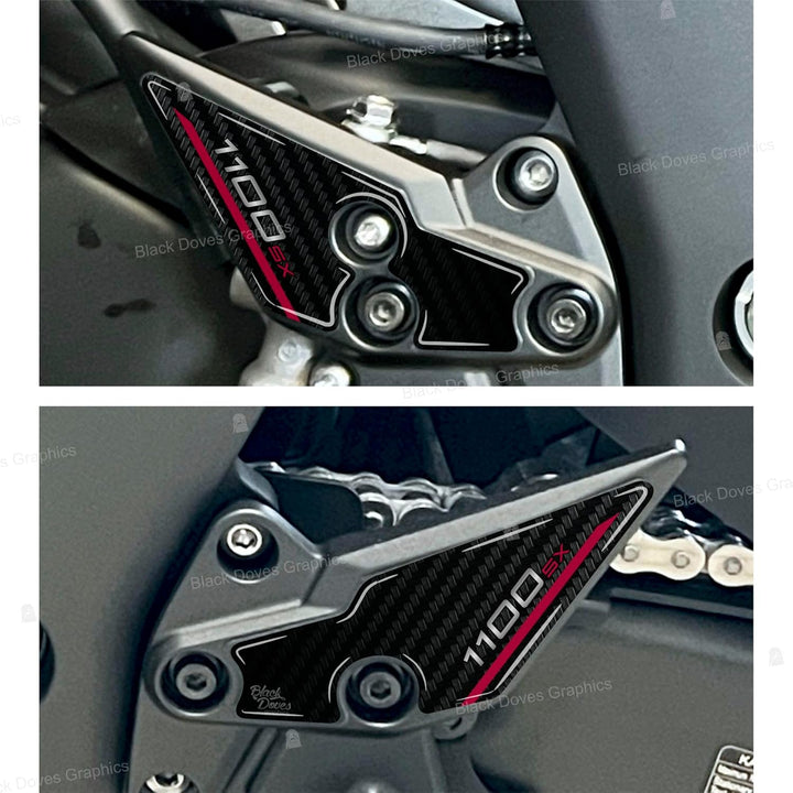 Harzbeschichtete 3D-Aufkleber kompatibel mit Kawasaki Ninja 1100 SX 2025 Metallic Matte Graphenestee