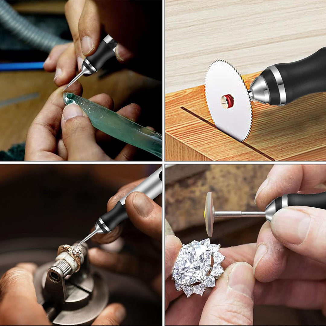 Mini Handbohrer Elektrisch, 3-Gang USB Wiederaufladbar, Kompakte DIY Bohrmaschine für Holz, Harz, Le