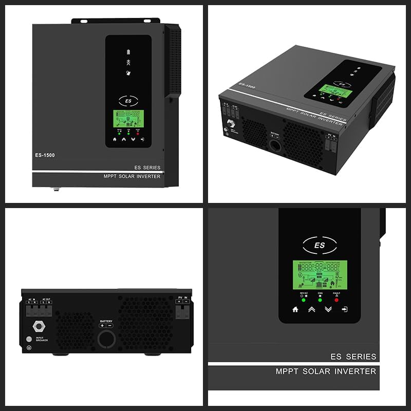 Anern 1000W Hybrid Wechselrichter Solar 12V DC auf 220V/230V AC mit 80A MPPT Solarregler Max. PV-Ein