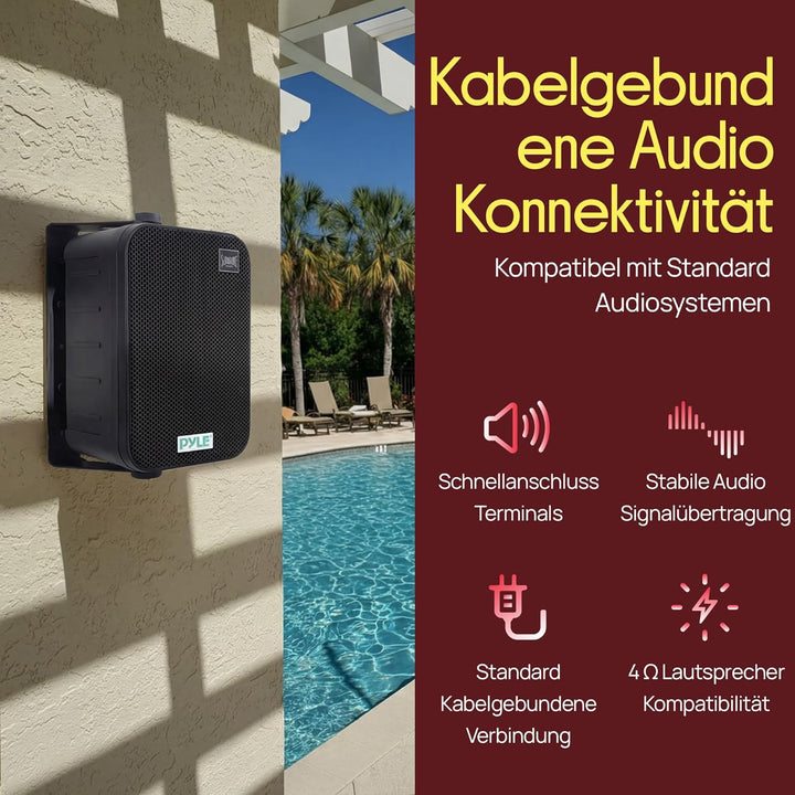 Pyle Dual Lautsprecher, Box, Musikbox, Party Boxen, Soundbox, Speaker, Wetterfeste 16,5cm Musikboxen