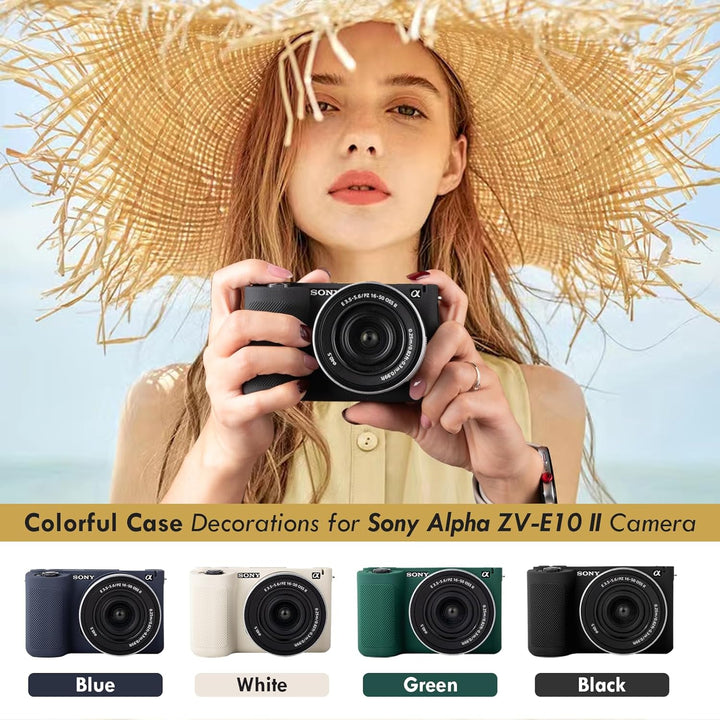 MUZIRI KINOKOO Weiche Silikonhülle, kompatibel mit Sony ZVE10 II/ZV-E10 II Digitalkamera, Schutzhüll