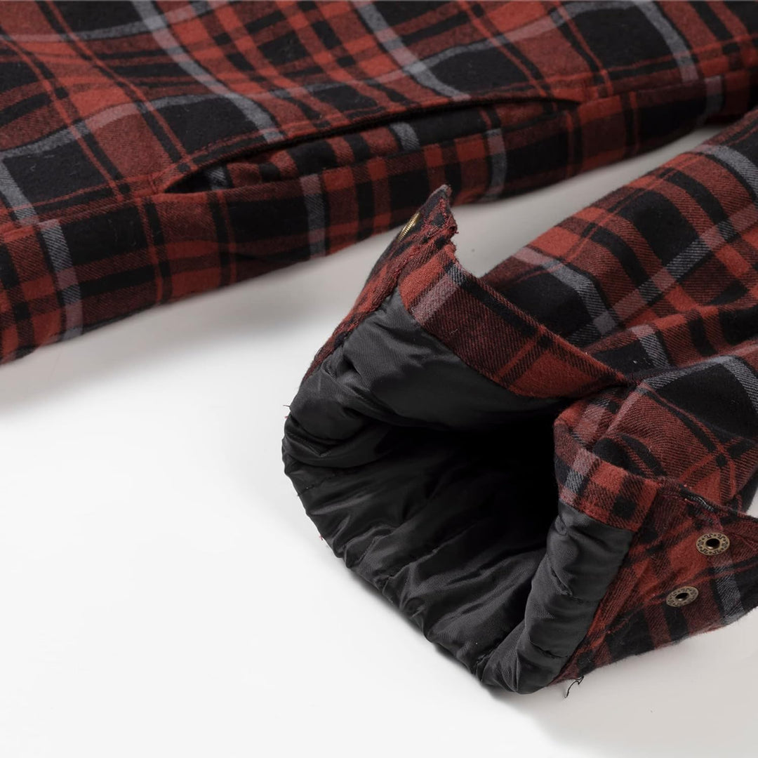 Coevals Club Herren Flanell Jacke Hemd Sherpa Holzfällerhemd Flanellhemd Langarm Kariertes Druckknöp