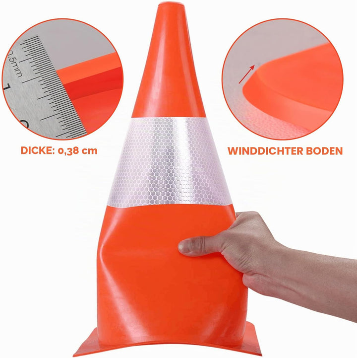 Warnkegel 30cm,4 Stück Verkehrshütchen Markierungshütchen,stapelbar Warnleitkegel Leitkegeln,Verkehr