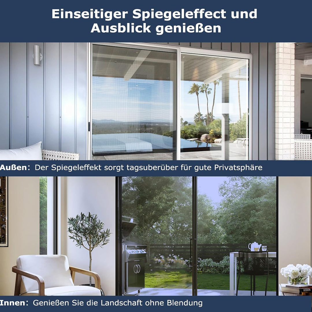 Spiegelfolie Fenster Sichtschutz Fensterfolie Blickdicht von Aussen Sichtschutzfolie Sonnenschutzfol