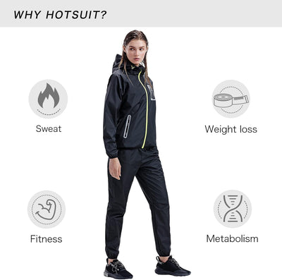 HOTSUIT Saunaanzug damen Schwitzanzug Damen, Schwitzanzug für Fitnessstudio, Training, Laufen, Sauna