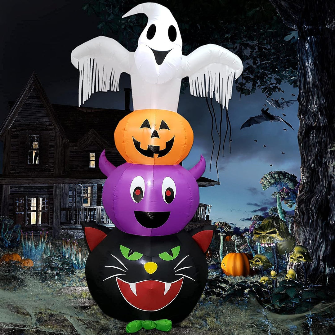 8FT Halloween Ghost Inflatables, Ghosts Pumpkins Fledermaus Schwarze KatzeAufblasbar Deko Dekoration