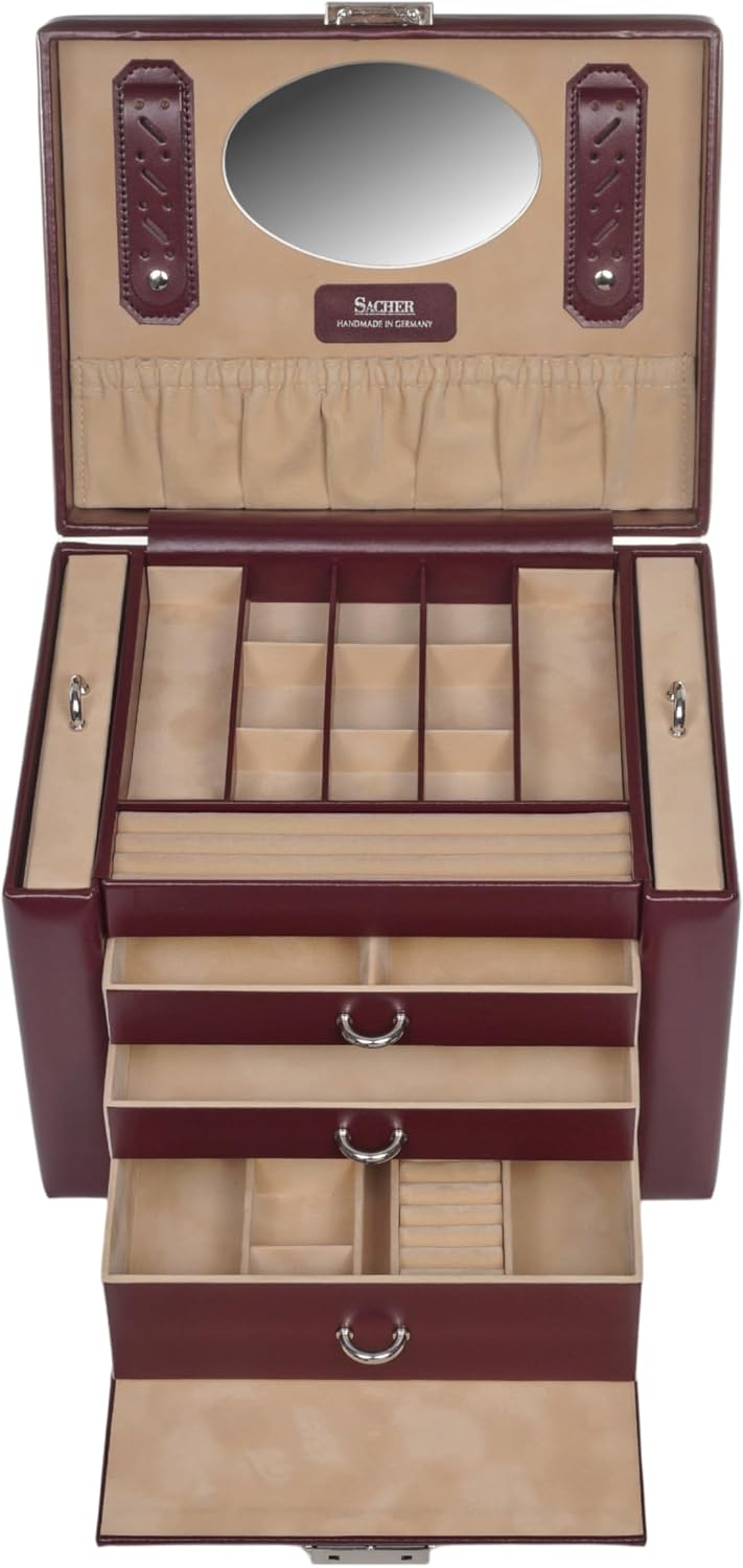 SACHER Schmuckkasten Marta new classic/bordeaux (Leder), Bordeaux