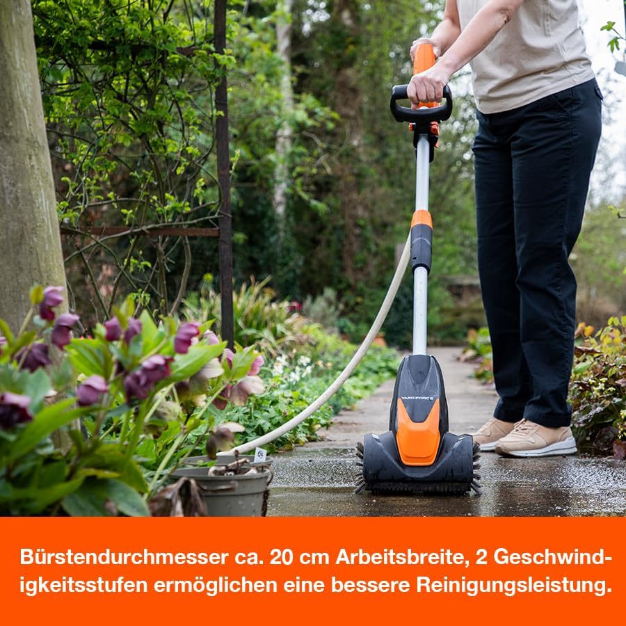 Yard Force 20V Akku-Terrassenreiniger LW CPC1, 4.0Ah Lithium-Ionen-Akku, 200mm Arbeitsbreite, einste