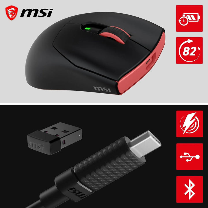 MSI Forge 340 Wireless Black Kabellose Gaming Maus, BLACK