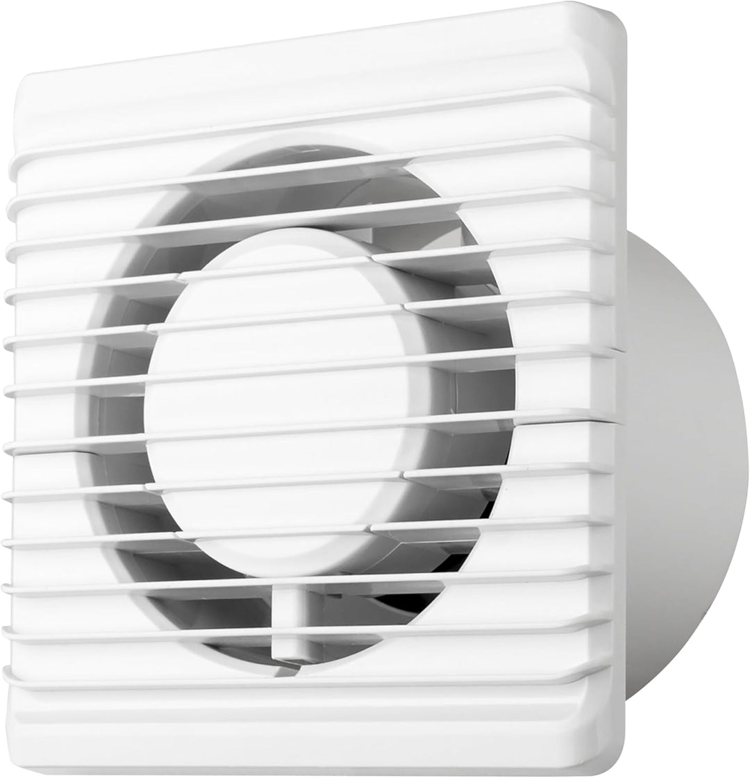 MKK Badlüfter Lüfter Ventilator Wohnraumlüfter weiss Ø 80 mm Leise Kabel + Schalter 8.1 cm x 13.5 cm