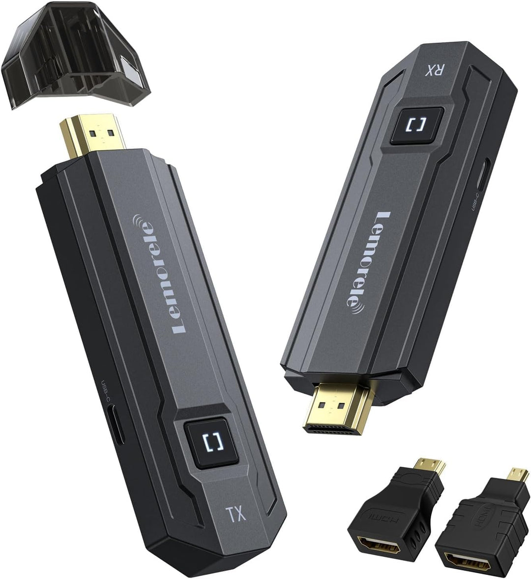 HDMI Wireless Transmitter and Receiver, Lemorele 165FT/50M HDMI Funkübertragung Supports 8 TXs to 1