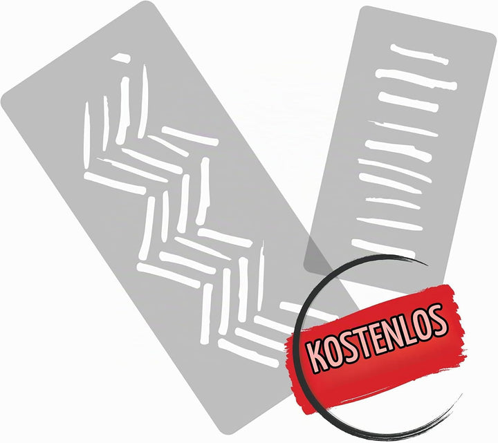 NAKLEO Wiederverwendbare Kunststoff-Schablonen - 59x95cm - Pinselstrich Fischgrätenmuster Sparren -