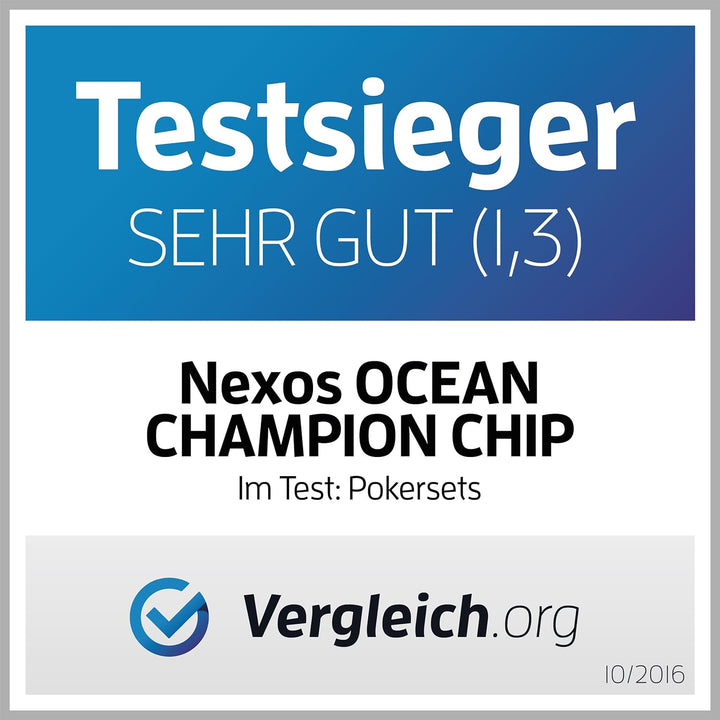 Nexos Pokerkoffer Pokerset 500 300 Laser Pokerchips Poker Komplett Set 12 g Chips Deluxe Grösse wähl