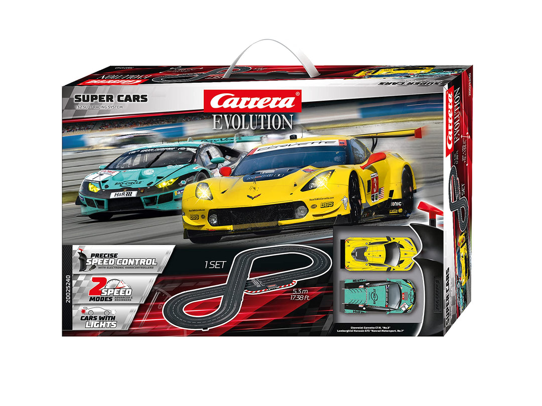 Carrera Evolution I Super Cars Rennbahn-Set | Rennbahnen und lizensierte Slotcars | bis zu 6 Spieler
