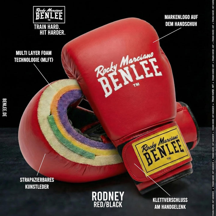 Benlee Rocky Marciano Rodney PVC Boxing Gloves 06 oz Red/Black, 06 oz Red/Black