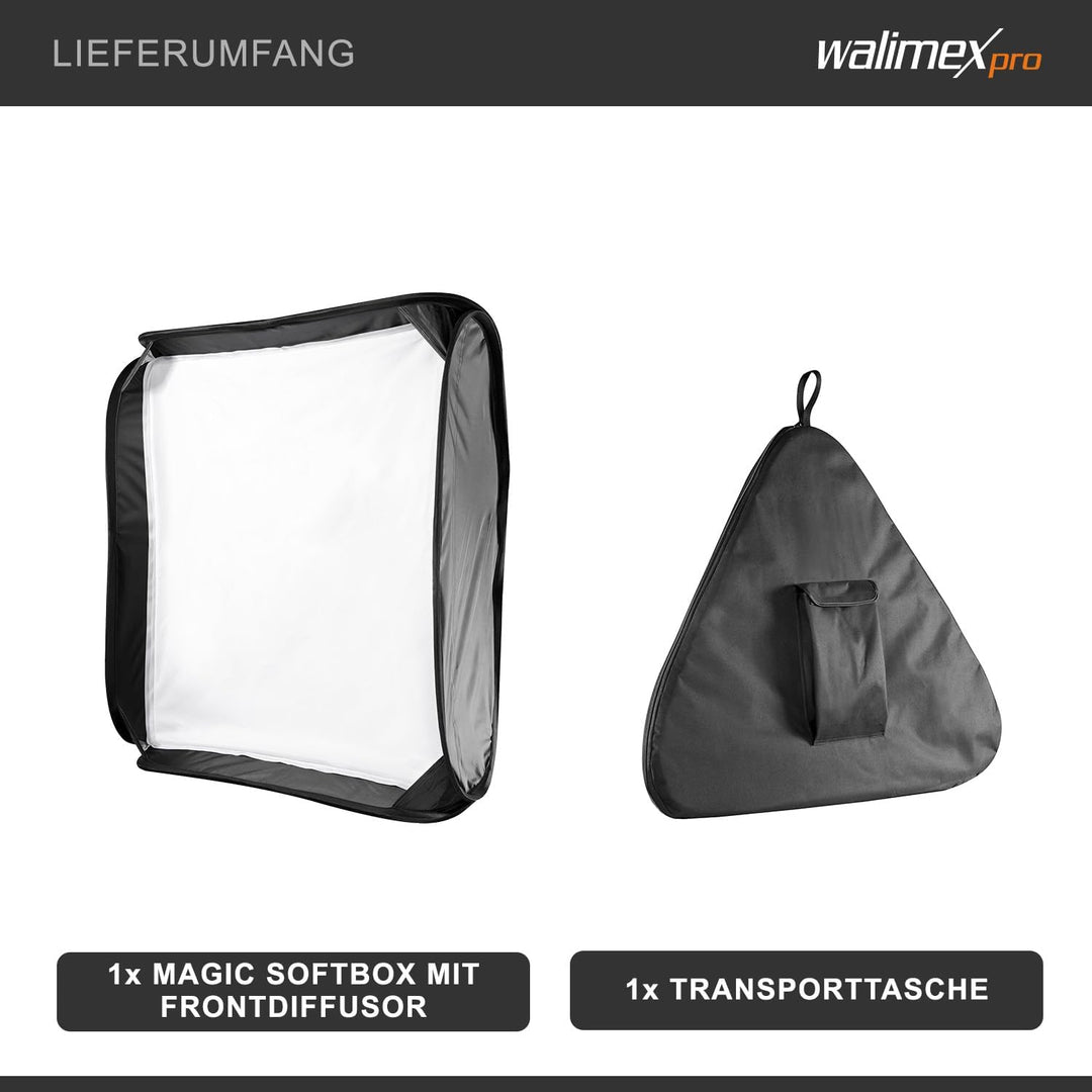 Walimex Pro Magic Softbox für Kompaktblitze (60x60 cm)