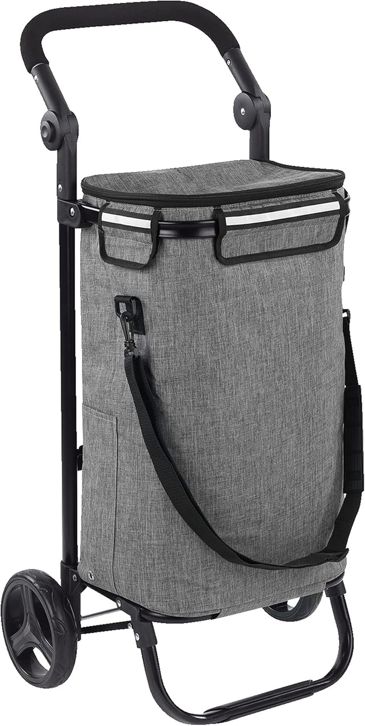 Maximex Einkaufs-Trolley Thermo & Comfort, Platzsparender Trolley mit leichtgängigen Rollen, abnehmb