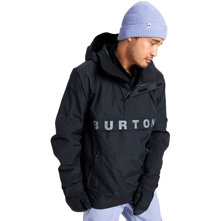 Burton Herren Ski- Snowboardjacke FROSTNER Anorak XL Echtes Schwarz, XL Echtes Schwarz