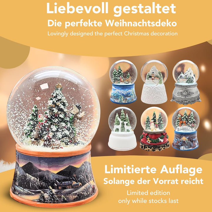 Schneekugel Weihnachtsbaum schmücken Sockel nostalgische Schneelandschaft Weihnachten Winter mit Spi