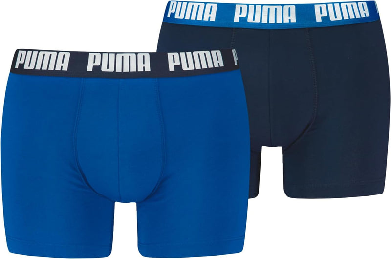 PUMA Herren Basic Boxers Boxer-Shorts (2er Pack) -005 True Blue S, -005 True Blue S