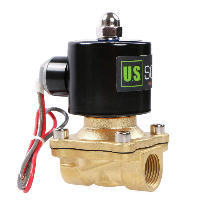 U.S. Solid 1/2" G 24V AC Messing Magnetventil Direktgesteuert für Wasser Luft Gas Öl NC Brass Soleno