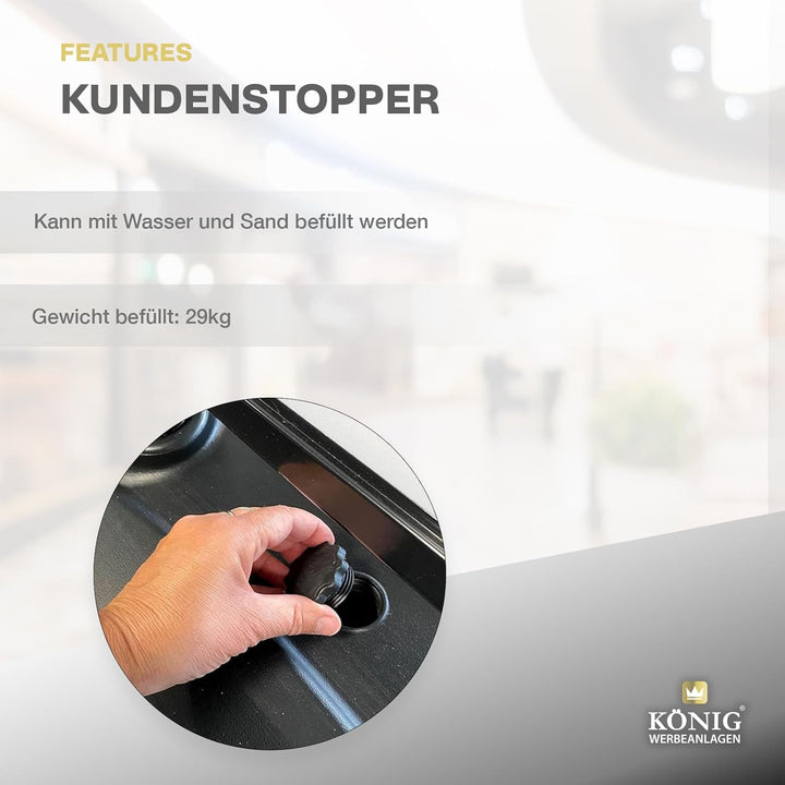 Dreifke Kundenstopper Keitum Wind Line DIN A1 silber| beidseitig für 2 Plakate | stabiler Fuss für s