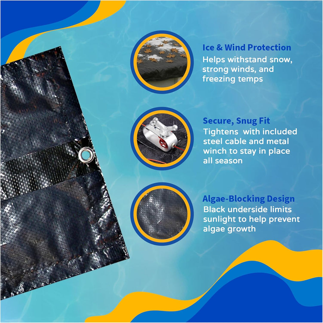 Defender 8 Jahr oval vor Ground Winter Pool Cover 15 by 30-Feet, 15 by 30-Feet