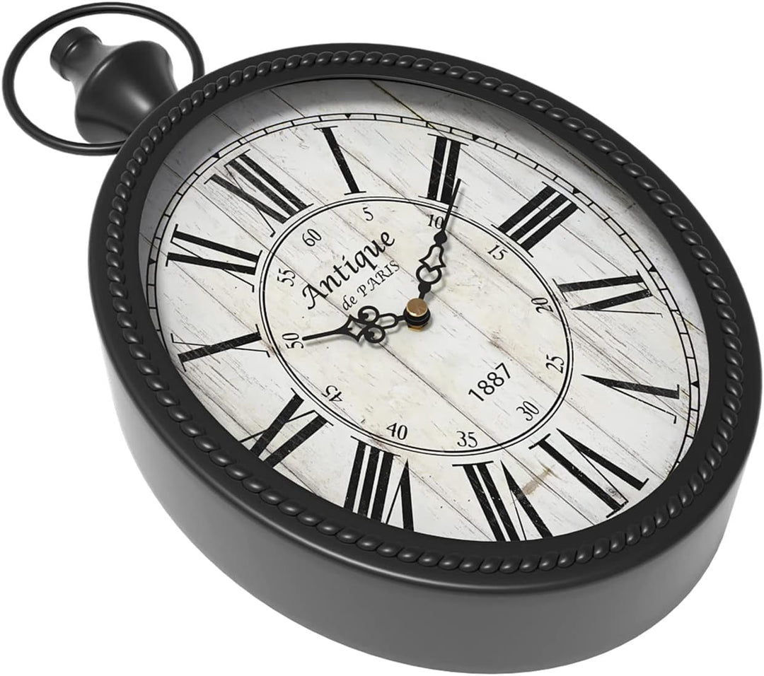 Menterry Europäischen Retro Oval Wanduhr, antike altmodische Design, Vintage-Stil, batteriebetrieben