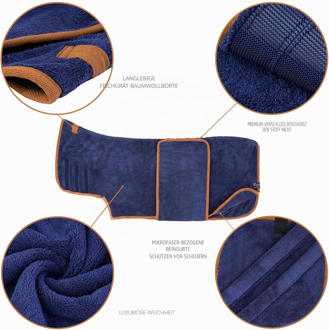 Lucky Paws® Hundebademantel – doppellagiger, Ultra-absorbierender &amp; luxuriös weicher Bademantel Hund