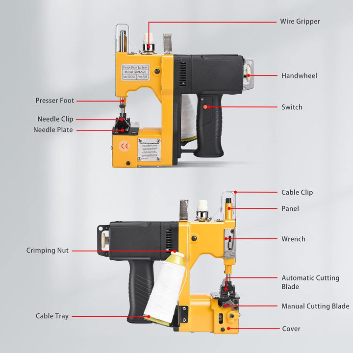 Yontwe Elektrische Tasche, Nähmaschine, schmaler, für Nähmaschine, Leder, industriell, Jute, Tasche,
