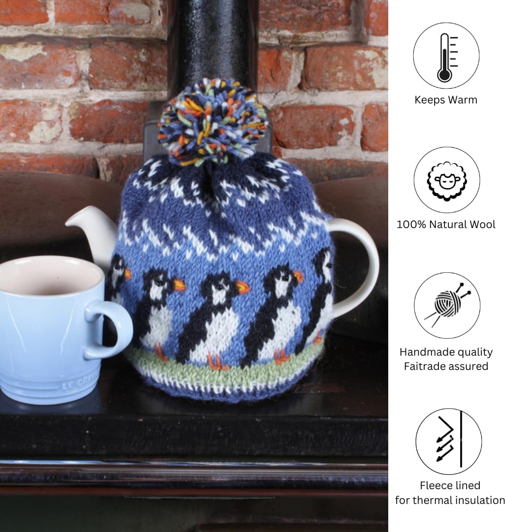 Pachamama Teewärmer, 100 % Wolle, Polyester-Fleece-Futter