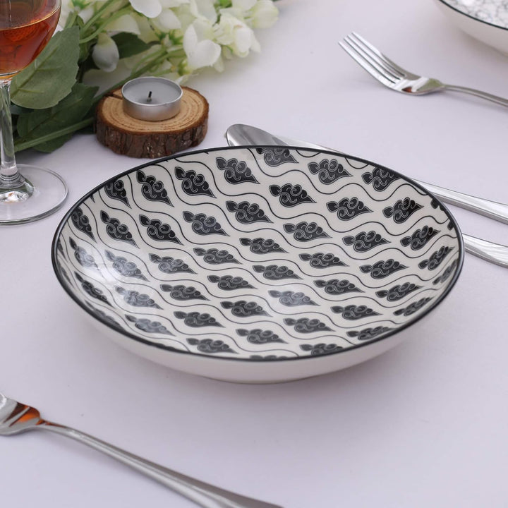 vancasso Haruka Porzellan Suppenteller, 8 tlg. Tiefteller, Ø 21,5 cm Teller Set,700ml 8-teilig Suppe